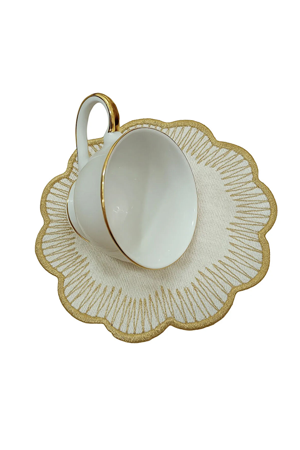 (6 ADET) Etual Keten Kumaş Kokteyl Peçetesi Kahve Yanı Sunumluk Simli