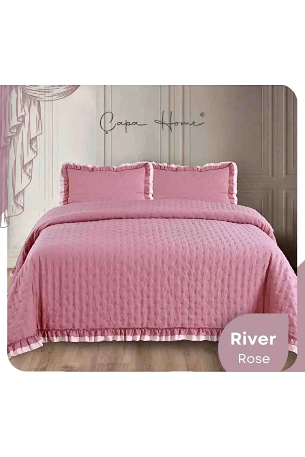 Çapa Home Tek Kişilik River Fırfırlı Yatak Örtüsü (Çift Taraflı)