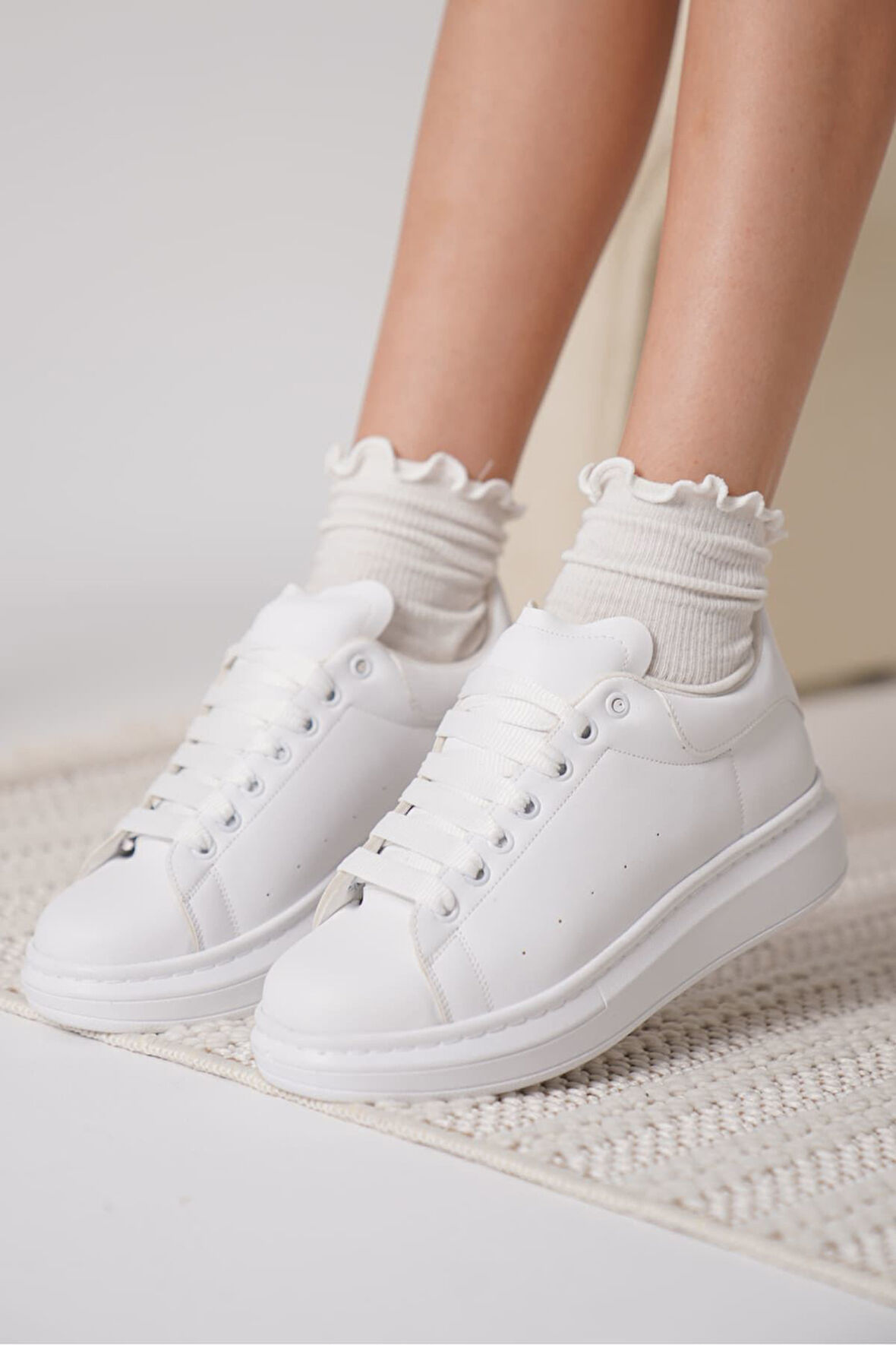 Samira Premium Ortopedik Beyaz Kadın Sneaker