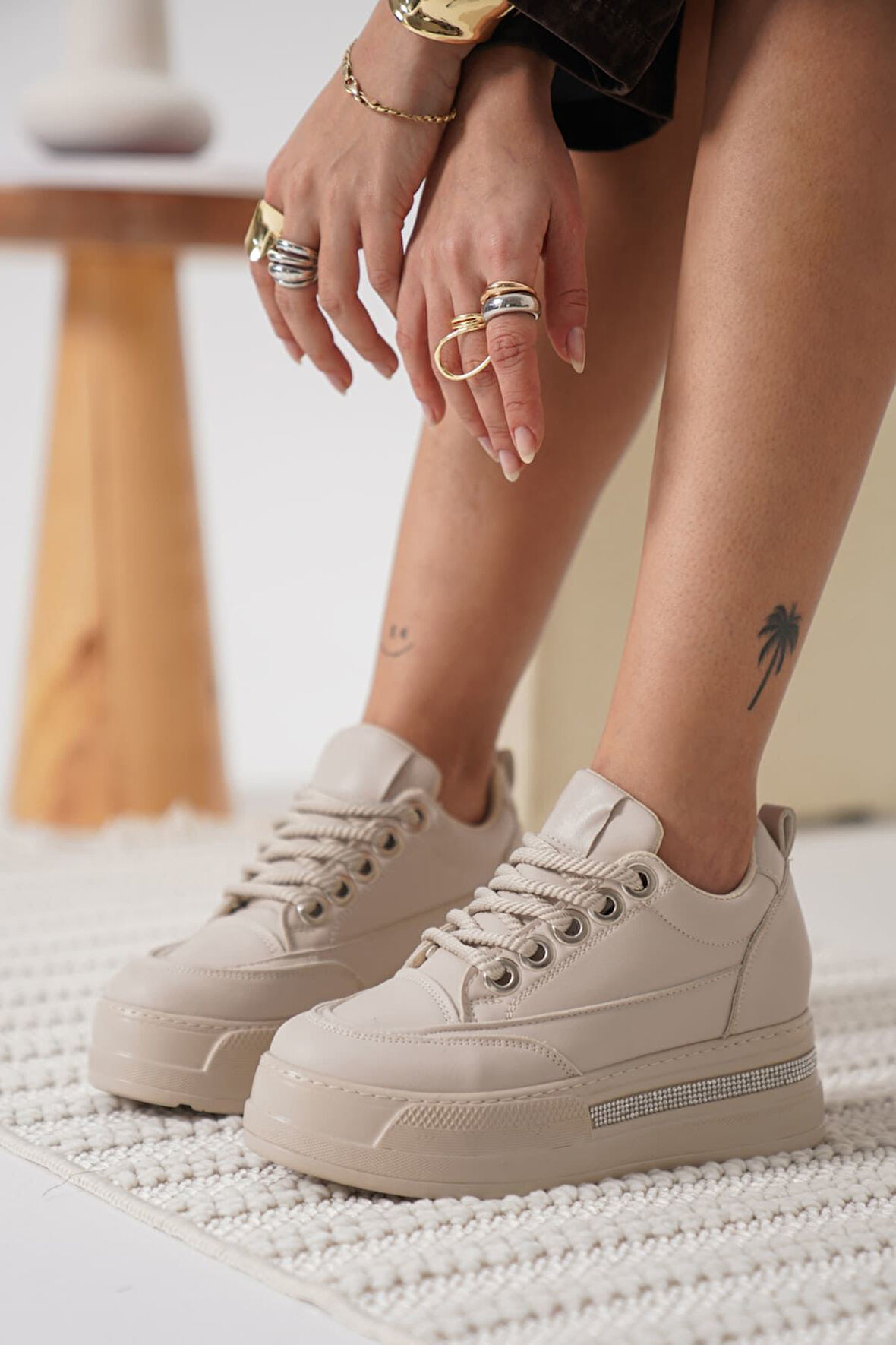 LUNORA Limited Series Bej Ortopedik Kadın Sneaker