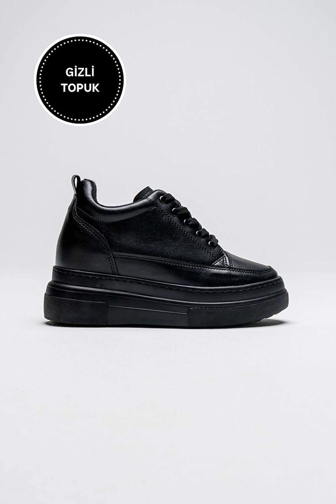 Alexis Premium Gizli Topuk Siyah Kadın Spor Ayakkabı