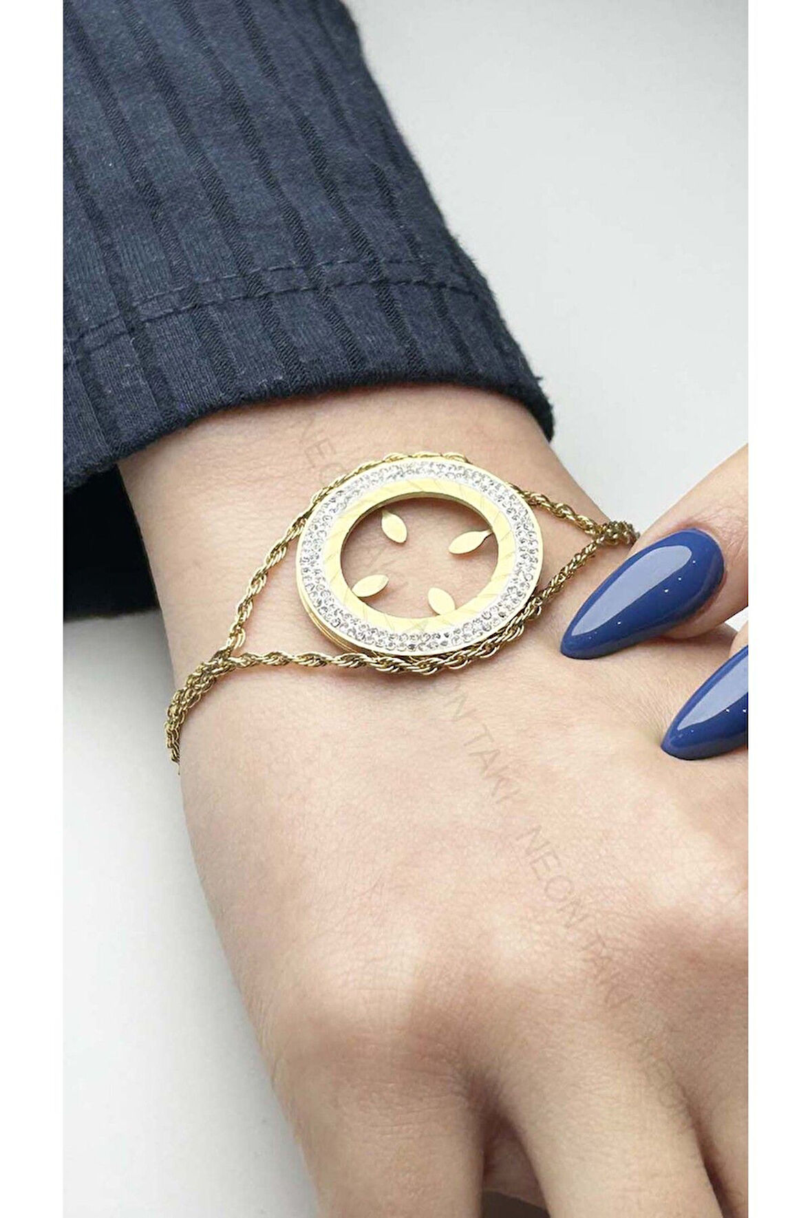 Xxx Çeyrek Altın Takılan, Paslanmaz Çelik Zincir Bileklik 3, Altın Renk