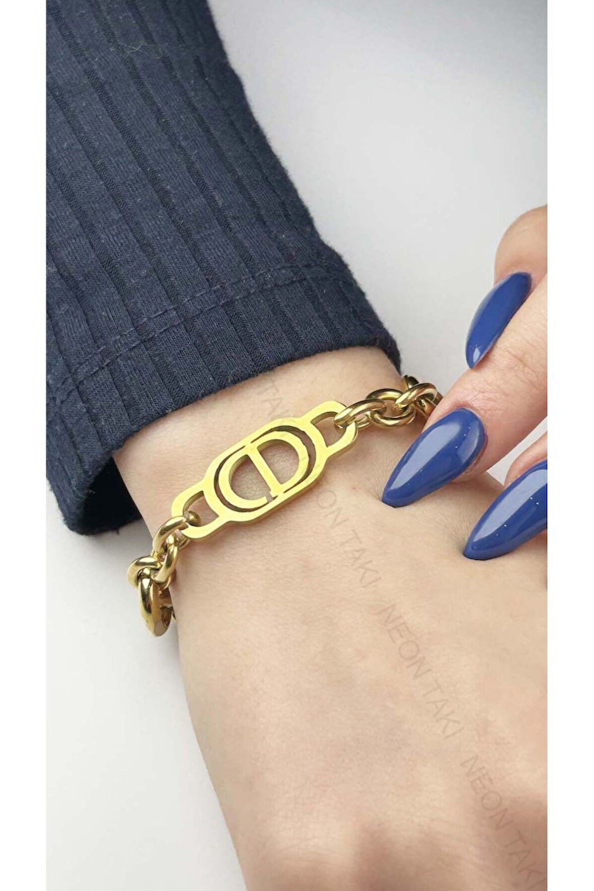 Xxx Cri Dio Model, Paslanmaz Çelik Zincir Bileklik 21, Altın Renk