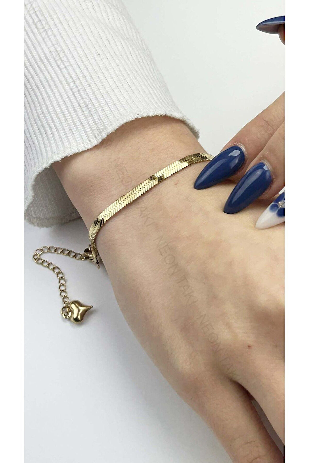 Italyan Zinciri, Paslanmaz Çelik Bileklik, Altın Renk