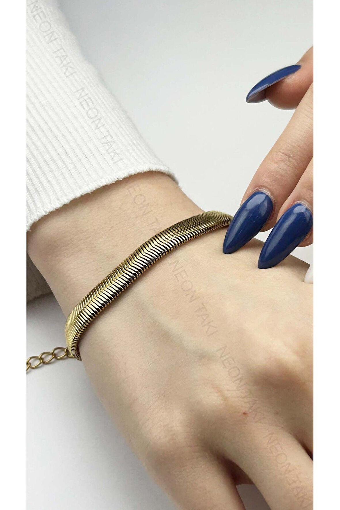 Kalın Italyan Zinciri, Paslanmaz Çelik Zincir Bileklik 134, Altın Renk