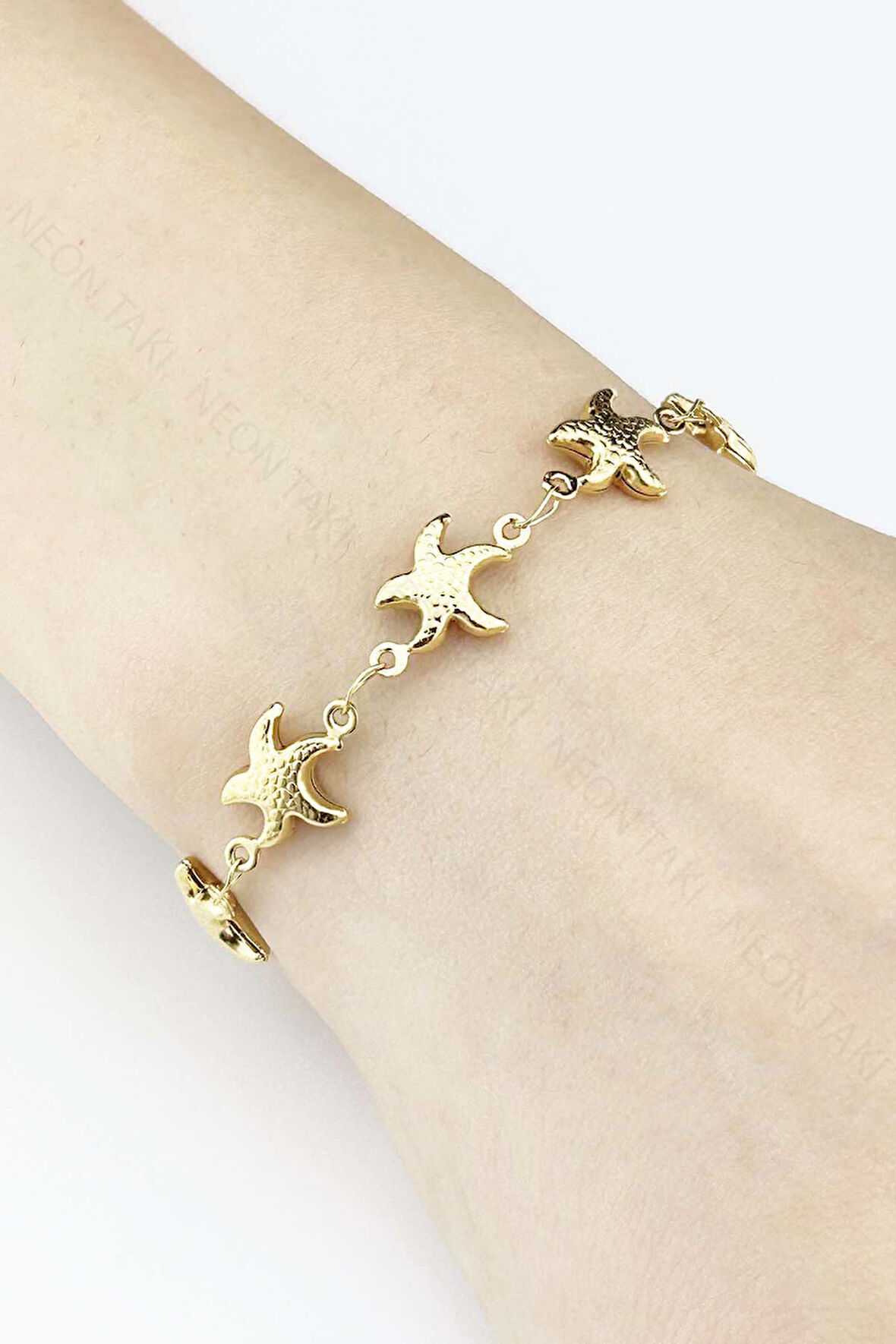 Deniz Yıldızı Paslanmaz Çelik Bileklik 502, Altın Renk