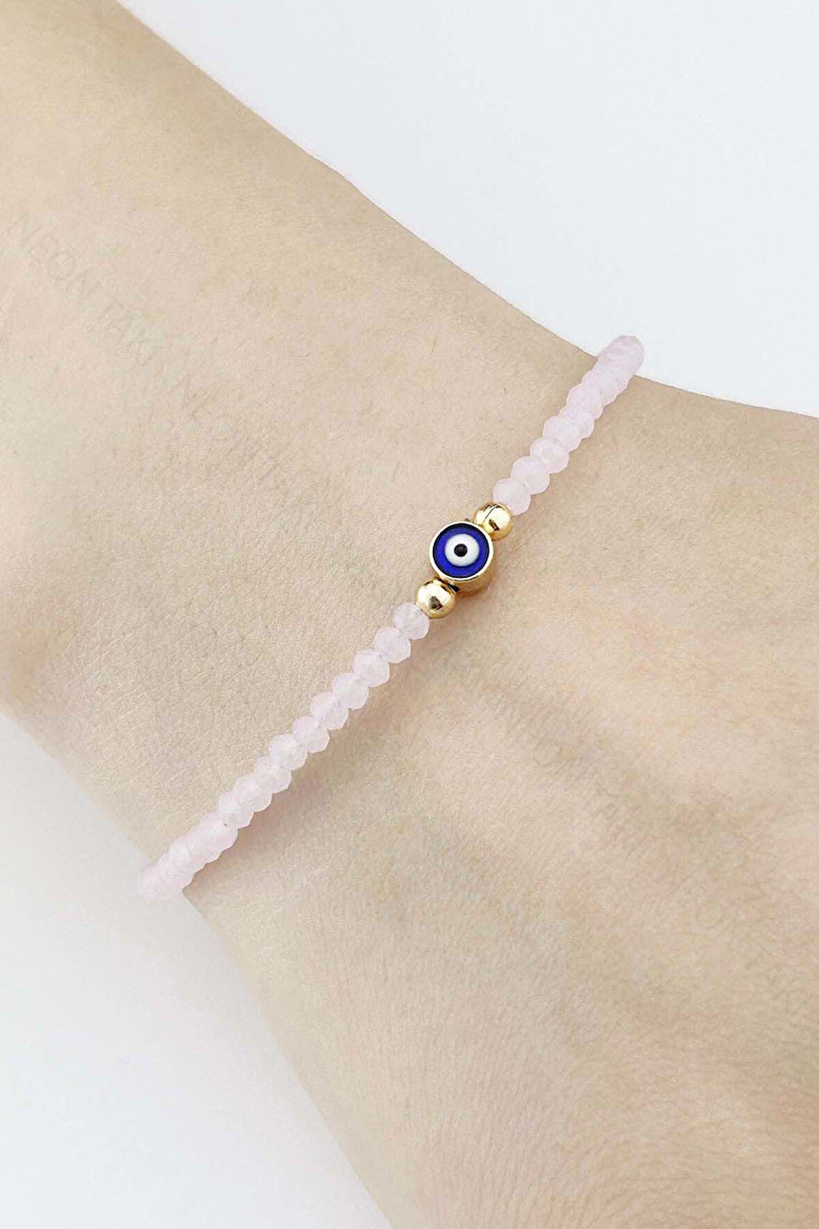 Nazar Boncuklu, Pembe Taşlı Bileklik 505