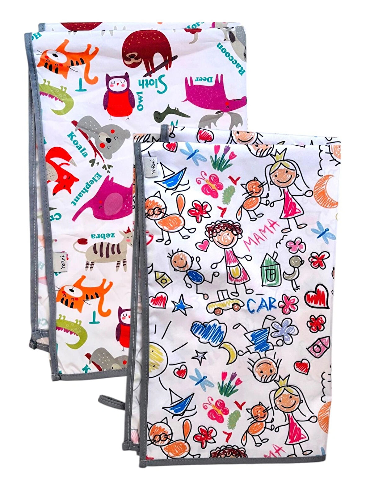 Yorni, Zoo Family İkili, Ekonomik Set, Ebat: 65x80cm, Sıvı Geçirmez Alt Açma Örtüsü, Bebek Bakım Örtüsü, Büyük Boy