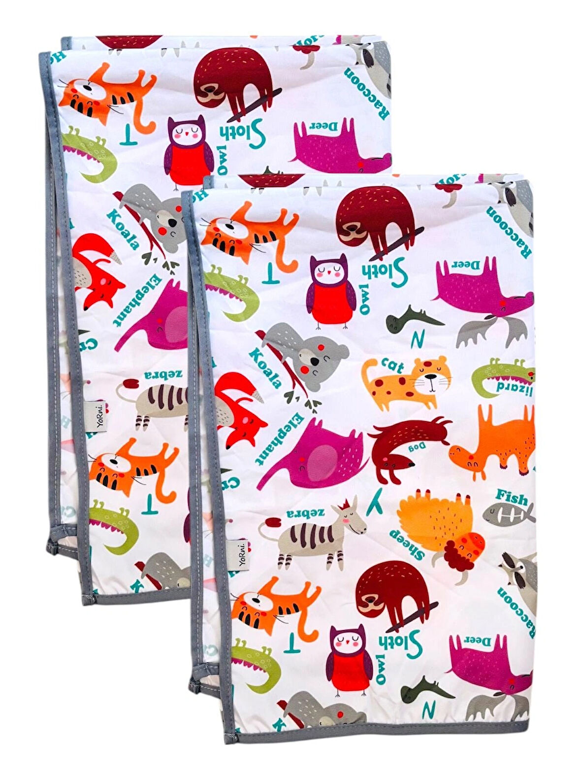 Yorni, Zoo Zoo İkili, Ekonomik Set, Ebat: 65x80cm, Sıvı Geçirmez Alt Açma Örtüsü, Bebek Bakım Örtüsü, Büyük Boy