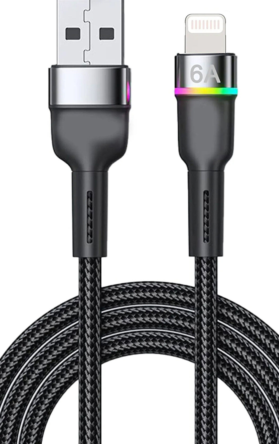 iPhone 12 - 12 Pro - 12 Pro Max Şarj Kablosu Lightning RGB Led SZ-CL83