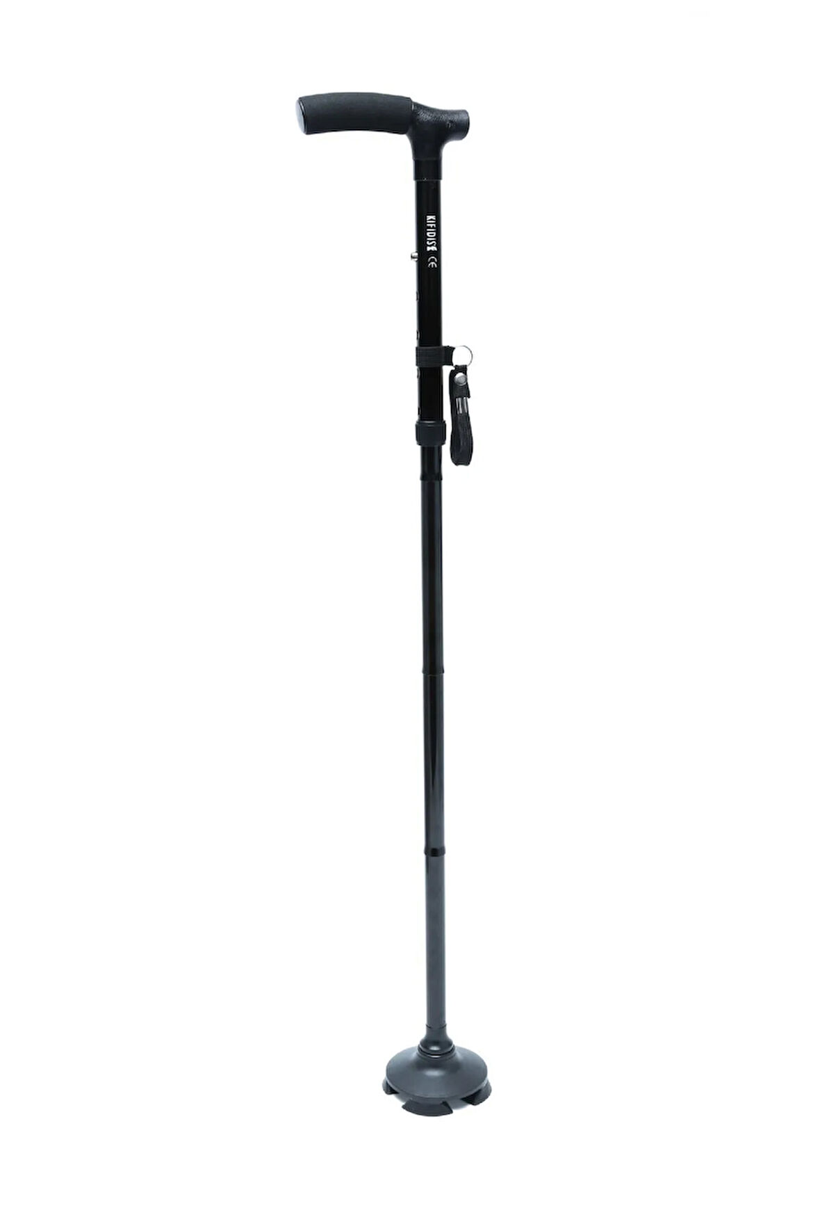 Gb802 Katlanır Dörtlü Lastikli Baston Siyah / Black - Standart
