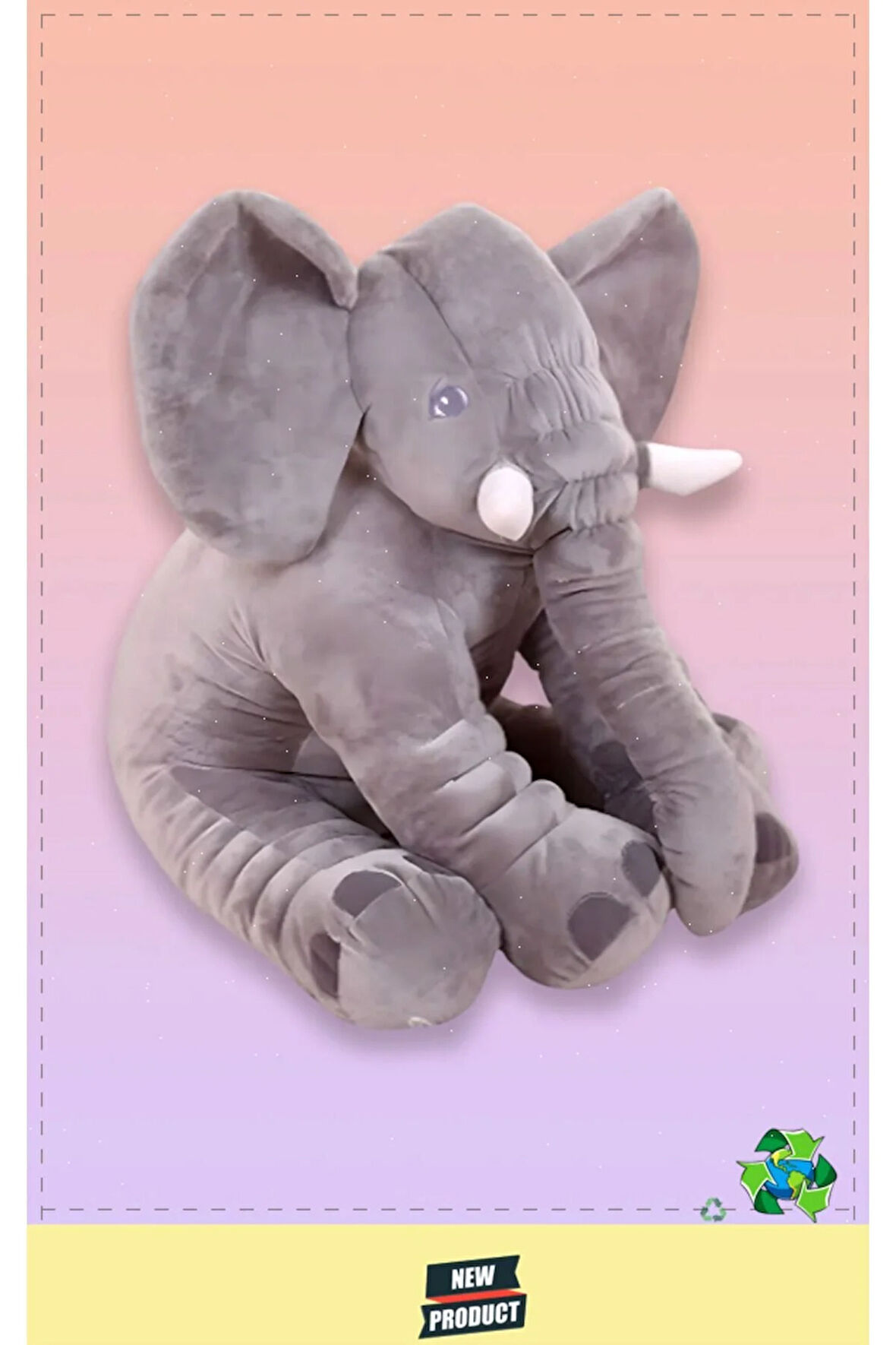 Pelus Oyuncaklar Kiz Erkek Cocuk Oyuncak Ayı Yumuşak Sevimli Fil Uyku Arkadaşım 90 Cm