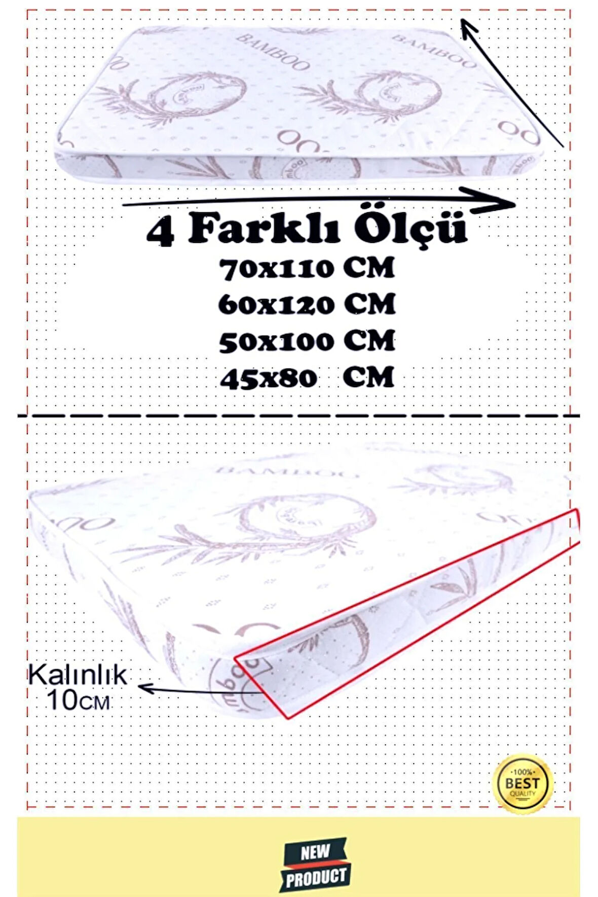 Minik Rüyalar Bambu Bebek Yatağı Ortopedik Park Yatak