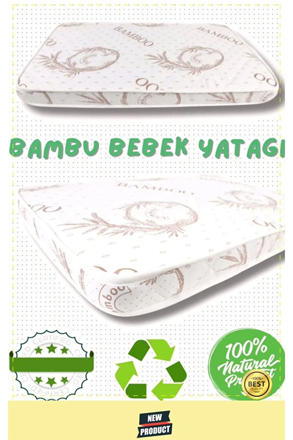 Organik Sünger Bamboo Bebek Çocuk Park Yatak Anne Yanı Bebek Yatak