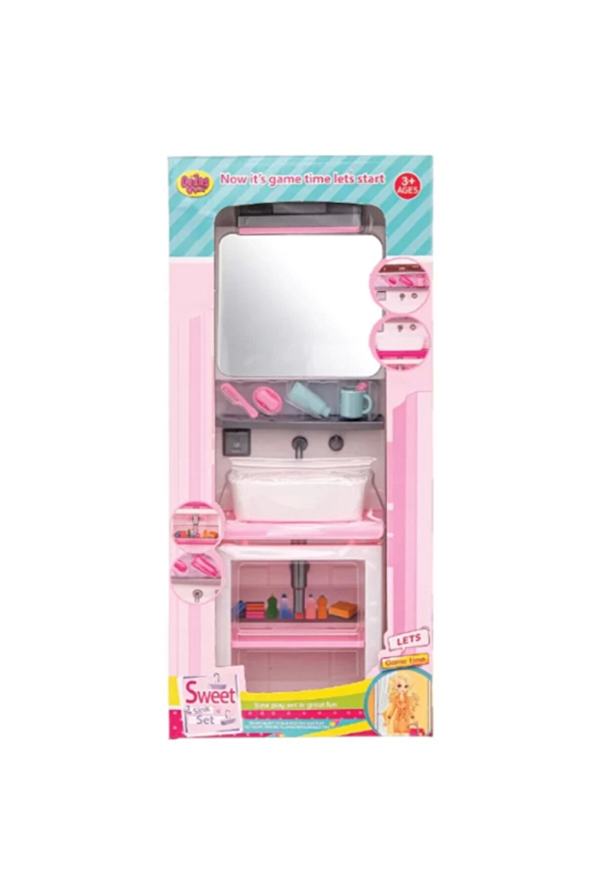 Kız Çocuk Oyuncak Erkek Çocuk Oyuncak Kutuda Aynalı Lavabo Seti Eğitici Oyuncaklar