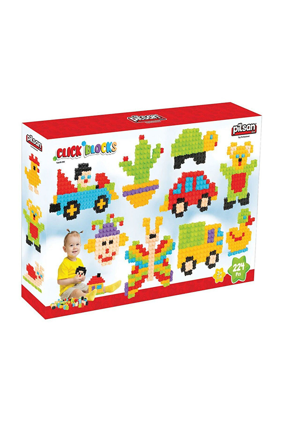 Kız Çocuk Oyuncak Erkek Çocuk Oyuncak 03 296 Çıt Çıt Bloklar 224 Parça -Oyuncak Eğitici Oyuncaklar