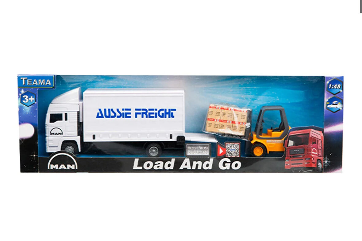 Eğitici Oyuncak Man Mavi Kamyon ve Forklift Kız Erkek Çocuk Eğitici