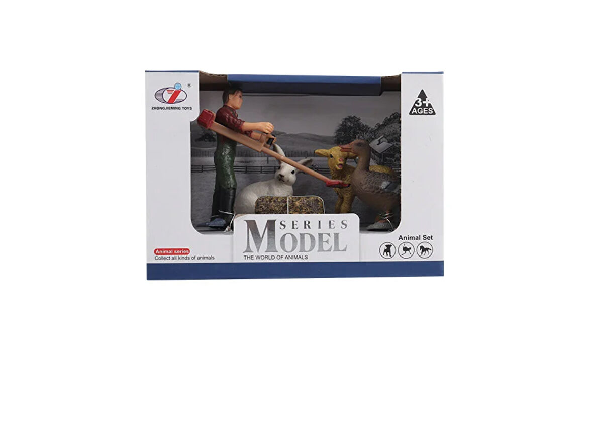 Kız Erkek Çocuk Oyuncak Kutulu Model Çiftçi, Domuz,Tavşan, Kaz Kız Erkek Çocuk Eğiticila