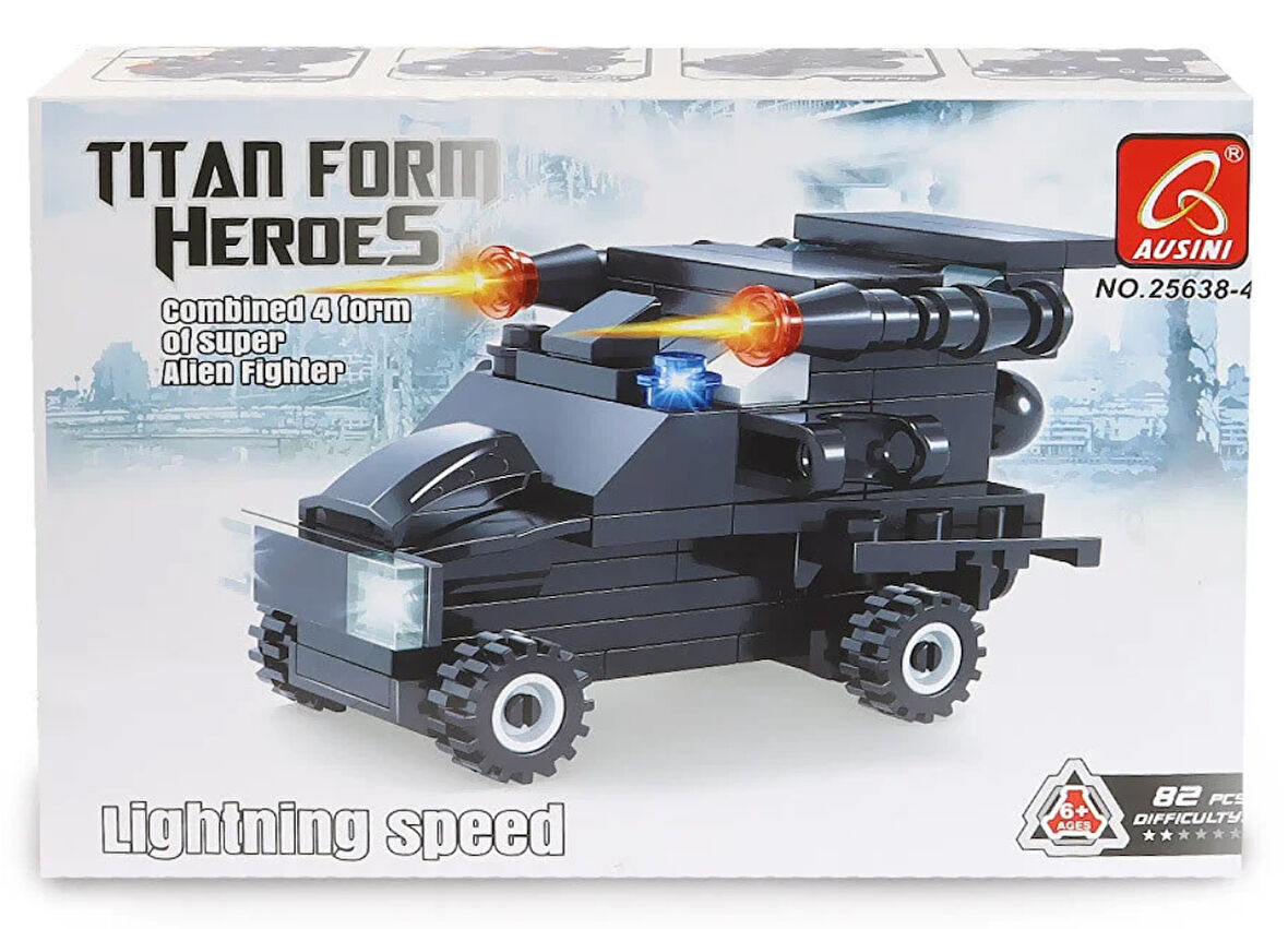 Eğlenceli Oyuncak Ausini Titan Form Heroes-3 Patrol 56 Parça Kız Erkek Çocuk Eğitici Eğitici Oyunc