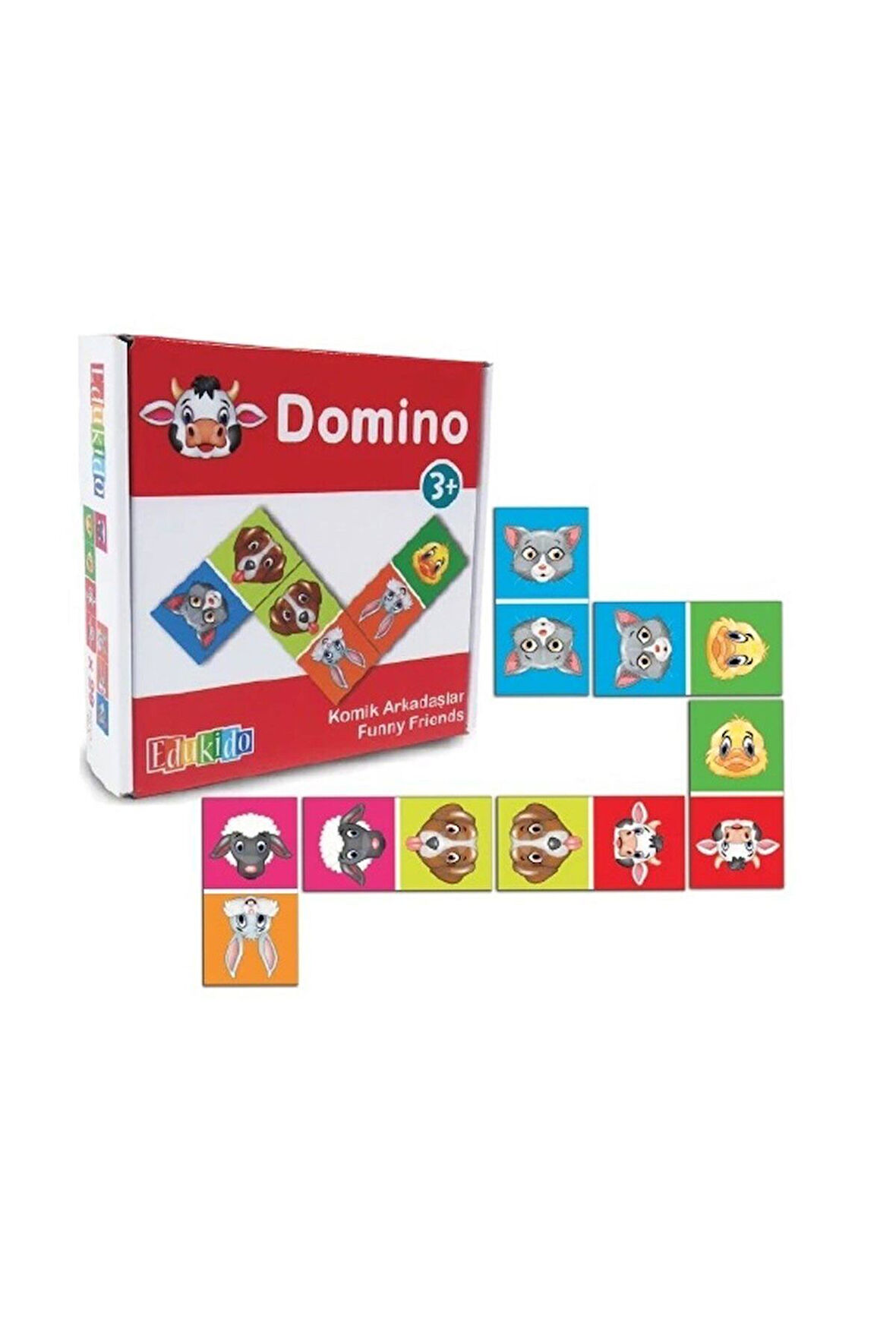 Kız Çocuk Oyuncak Erkek Çocuk Oyuncak EDU-3010 Komik Arkadaşlar Domino -Chiva Eğitici Oyuncaklar