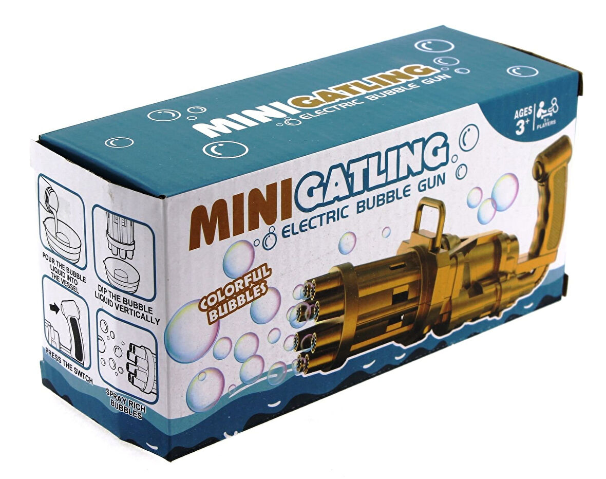 Öğretici Oyuncak Pilli Siyah Köpük Balon Tabancası Kız Erkek Çocuk Eğitici