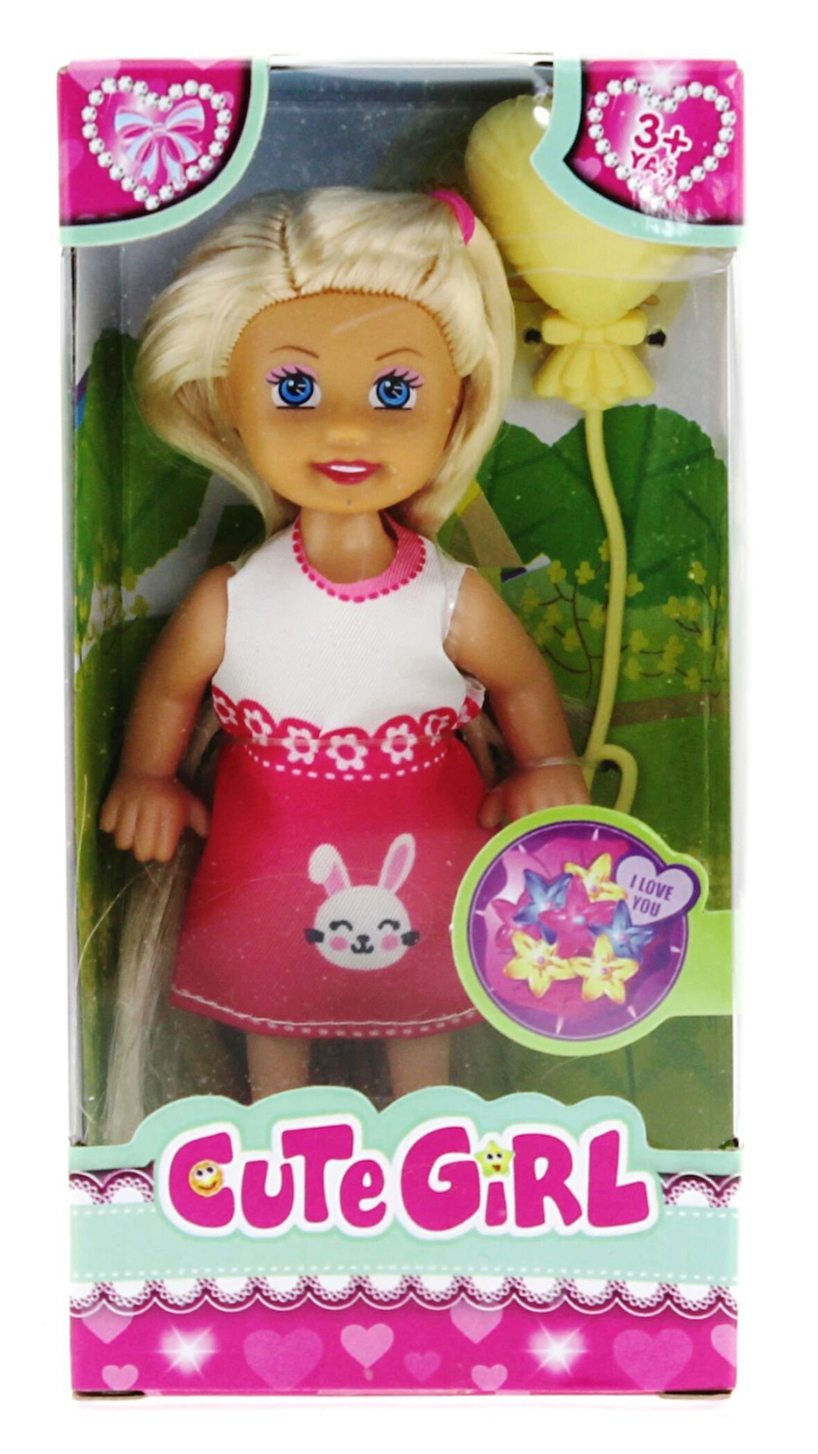 Eğitici Oyuncak Cute Girl Sarı Balonlu Sarışın Mini Bebek Kız Erkek Çocuk Eğitici Eğitici Oyunca