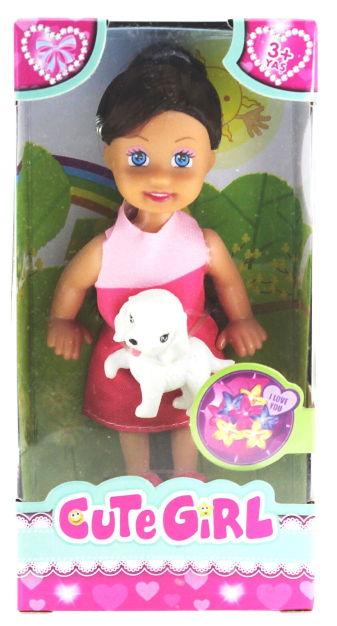 Öğretici Oyuncak Cute Girl Köpek Figürlü Kumral Mini Bebek Kız Erkek Çocuk Eğitici Eğitici Oyunca