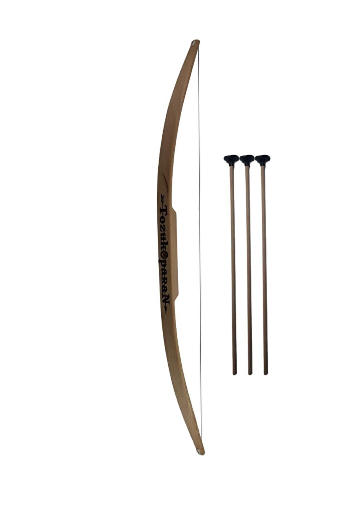 Eğitici Öğretici Çocuk Oyuncaklar Ahşap Ok Yay Takımı Doğal Gürgen75Cm