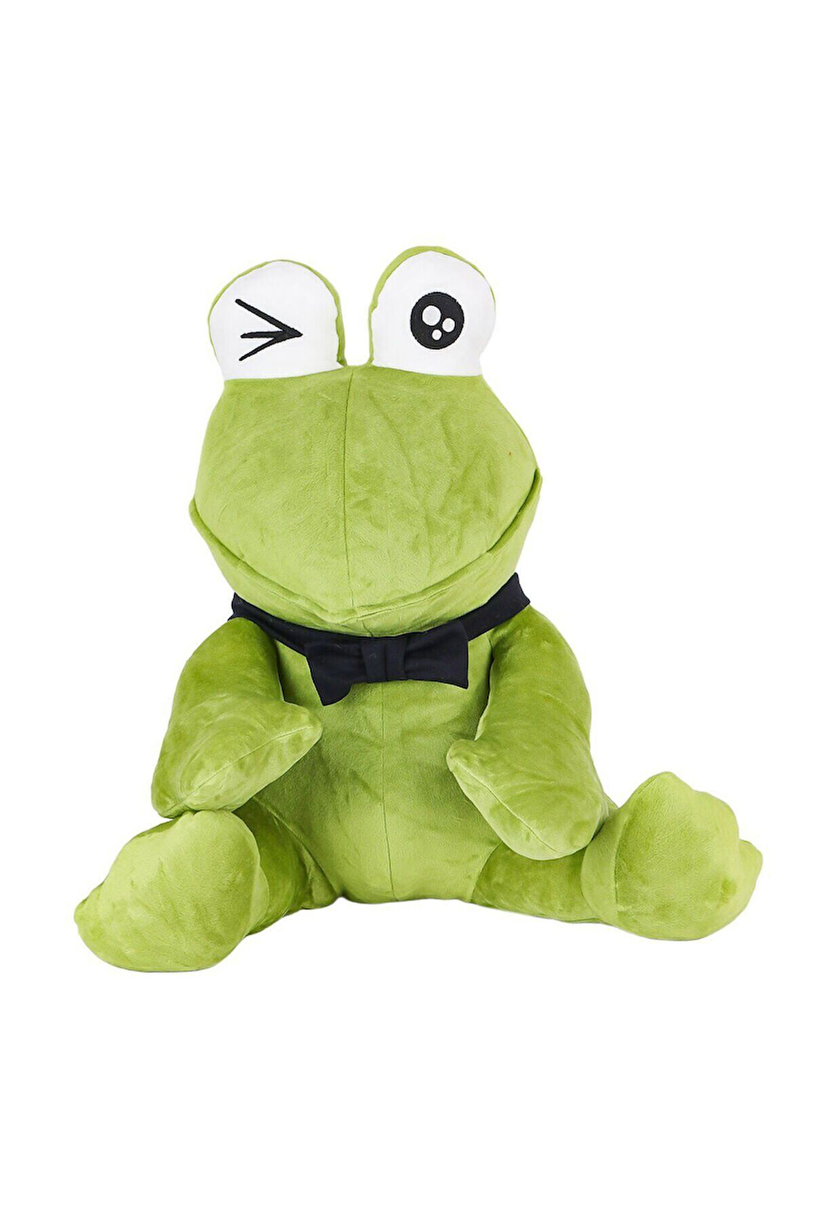 Kız Çocuk Oyuncak Erkek Çocuk Oyuncak 1430 Peluş Papyonlu Oturan Yeşil Kurbağa -My Friend Toys Eğiti