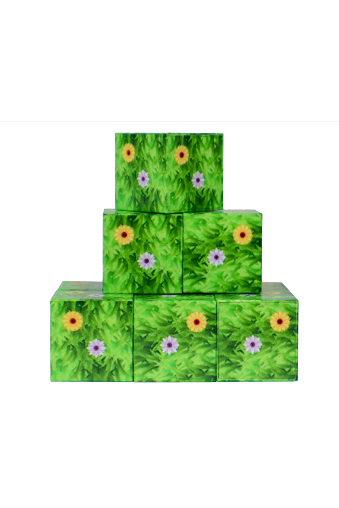 Kız Çocuk Oyuncak Erkek Çocuk Oyuncak Megacraft 9 Parça Çiçekli Yaprak Çimen Blok Eğitici Oyuncaklar