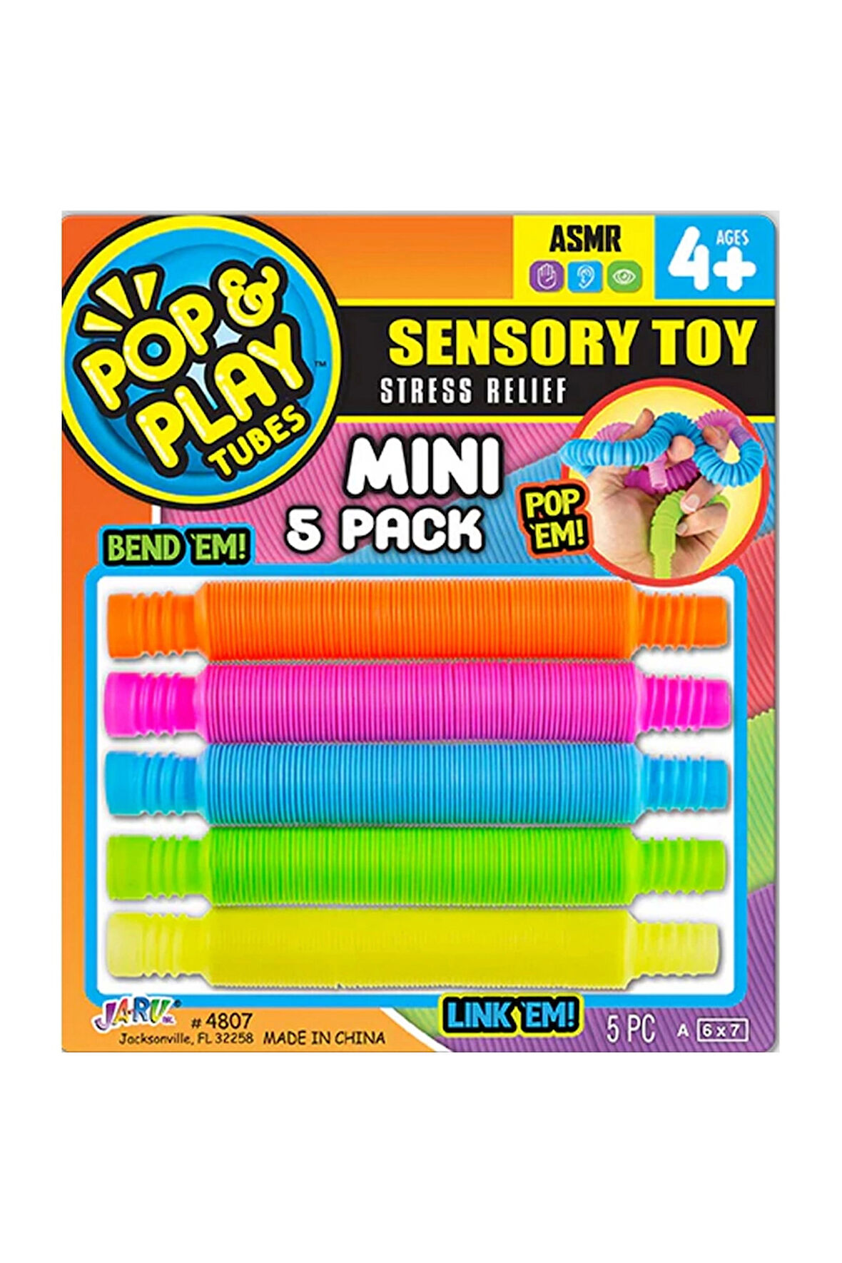 Kız Çocuk Oyuncak Erkek Çocuk Oyuncak Pop & Play Tubes Duyusal Stres Oyuncağı Mini 5'li Eğitici Oyun