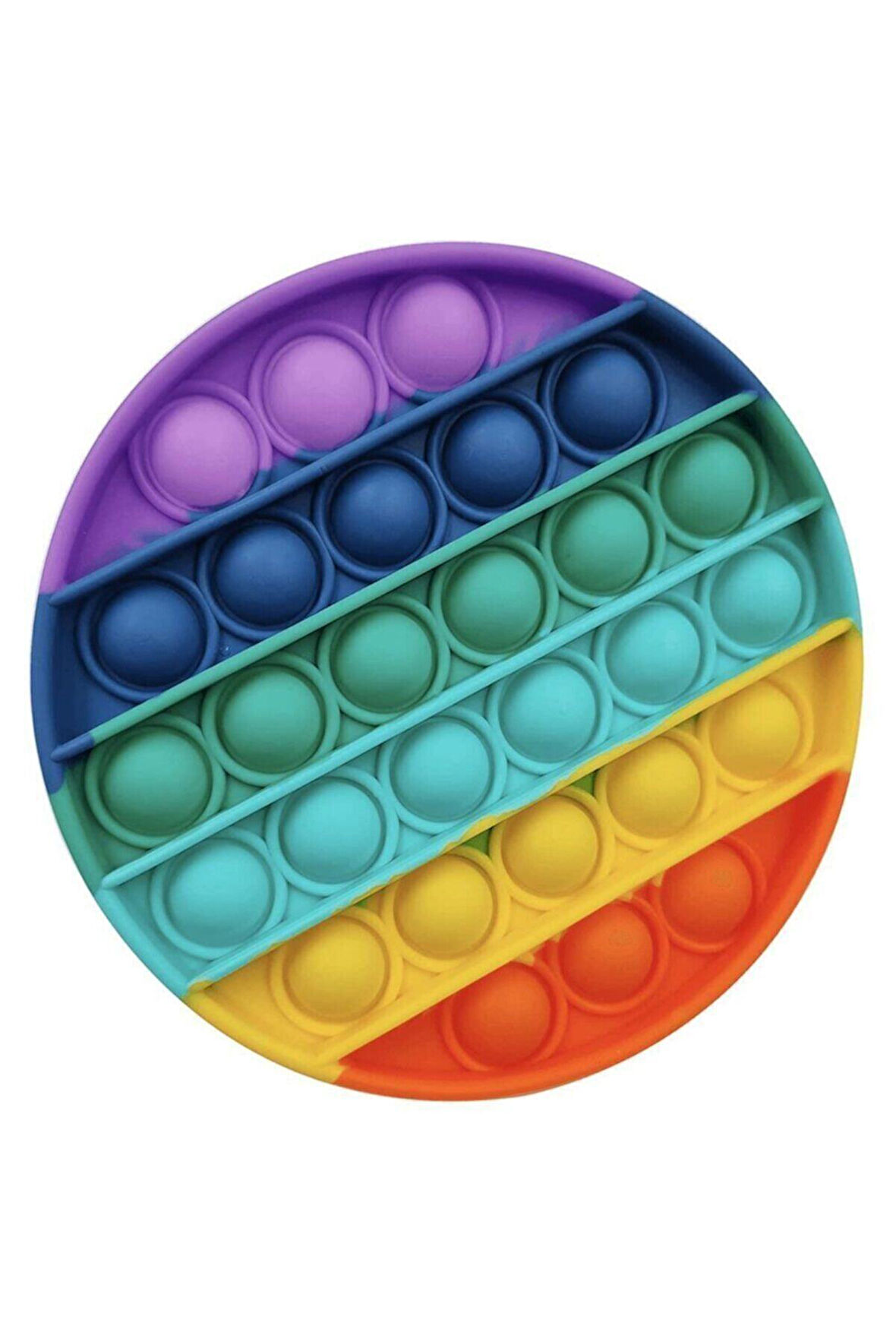 Eğitici Öğretici Çocuk Oyuncaklar Pop It Balon Patlatma Gökkuşağı Daire