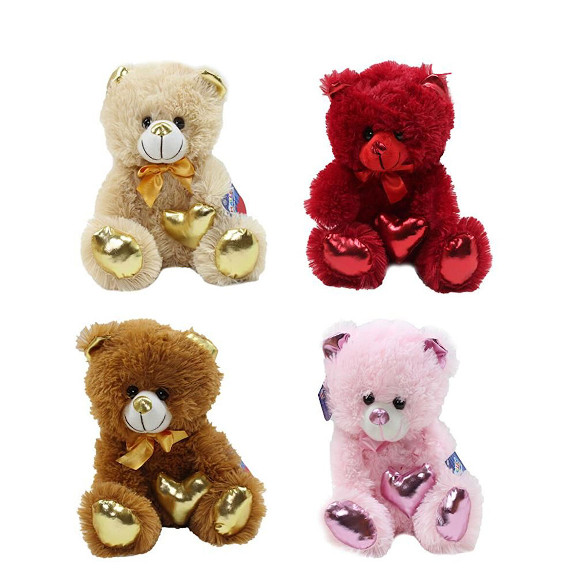 Kız Erkek Çocuk Oyuncak 62500 Parlak Kalpli Peluş Ayı 30cm Kız Erkek Çocuk Eğitici