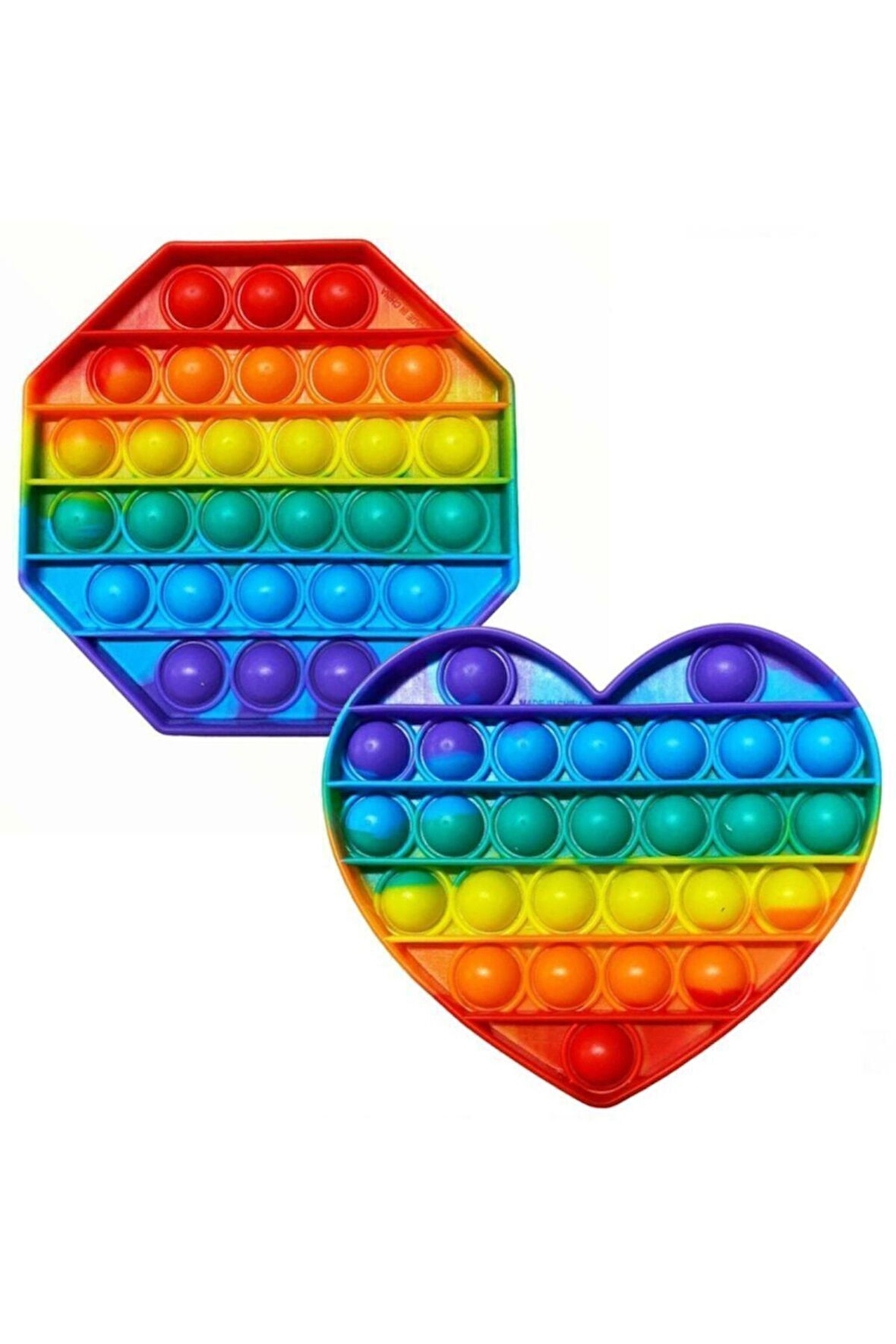 Eğitici Öğretici Çocuk Oyuncaklar Ficıt Stres Oyunu Push Bubble Gökkuşağı Renkli Baloncuk Patlatma O