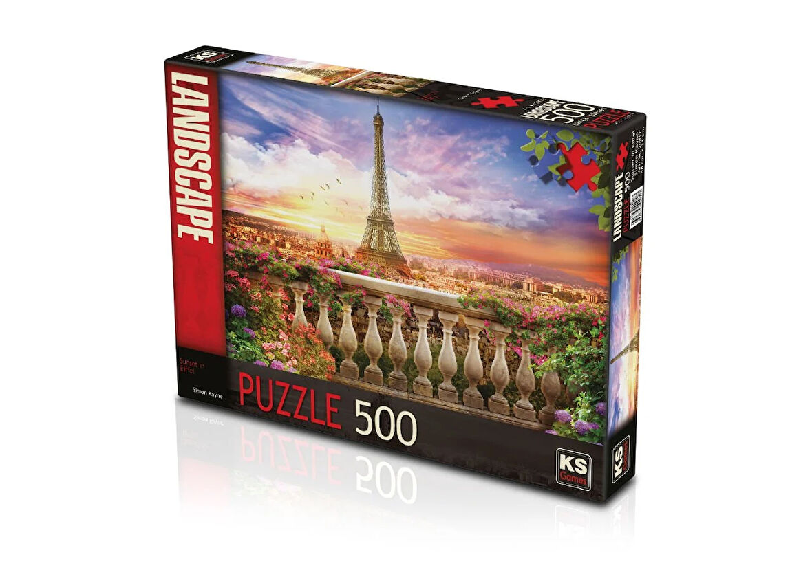 Eğlenceli Oyuncak KS Puzzle 500 Parça Sunset İn Eiffel Eyfel'de Günbatımı Kız Erkek Çocuk Eğitici