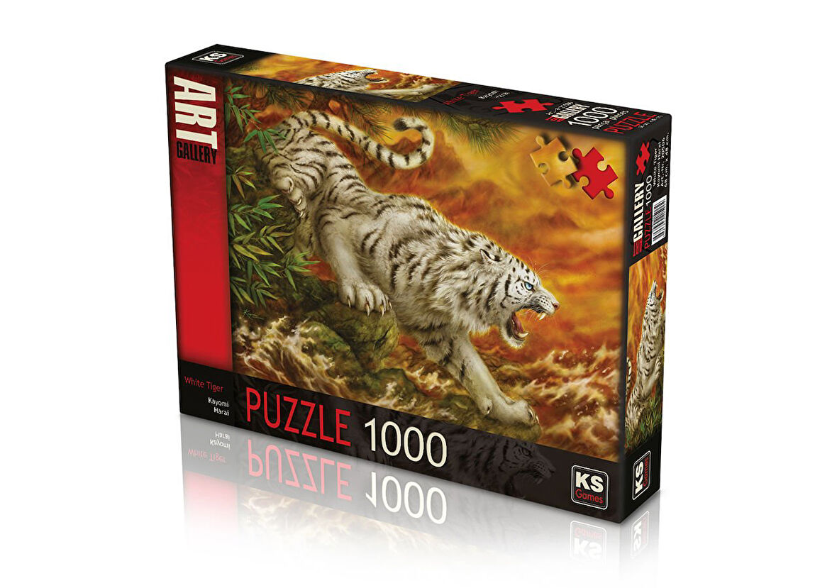 Eğlenceli Oyuncak KS Puzzle 1000 Parça White Tiger Beyaz Kaplan Kız Erkek Çocuk Eğitici Eğitici Oy