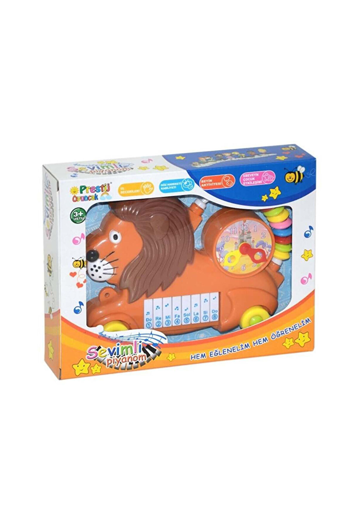 Kız Çocuk Oyuncak Erkek Çocuk Oyuncak ASLAN-KAPLAN-FİL PİLLİ PİANO KUTULU Eğitici Oyuncaklar