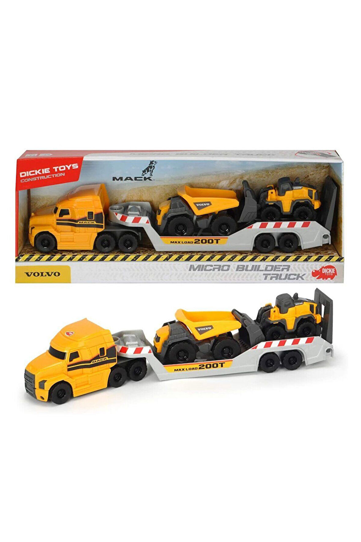 Öğretici Eğitici Oyuncaklar 203725005 Dickie Toys, Volvo Yükleyici Kepçe ve Volvo Damperli Kamyon Kı