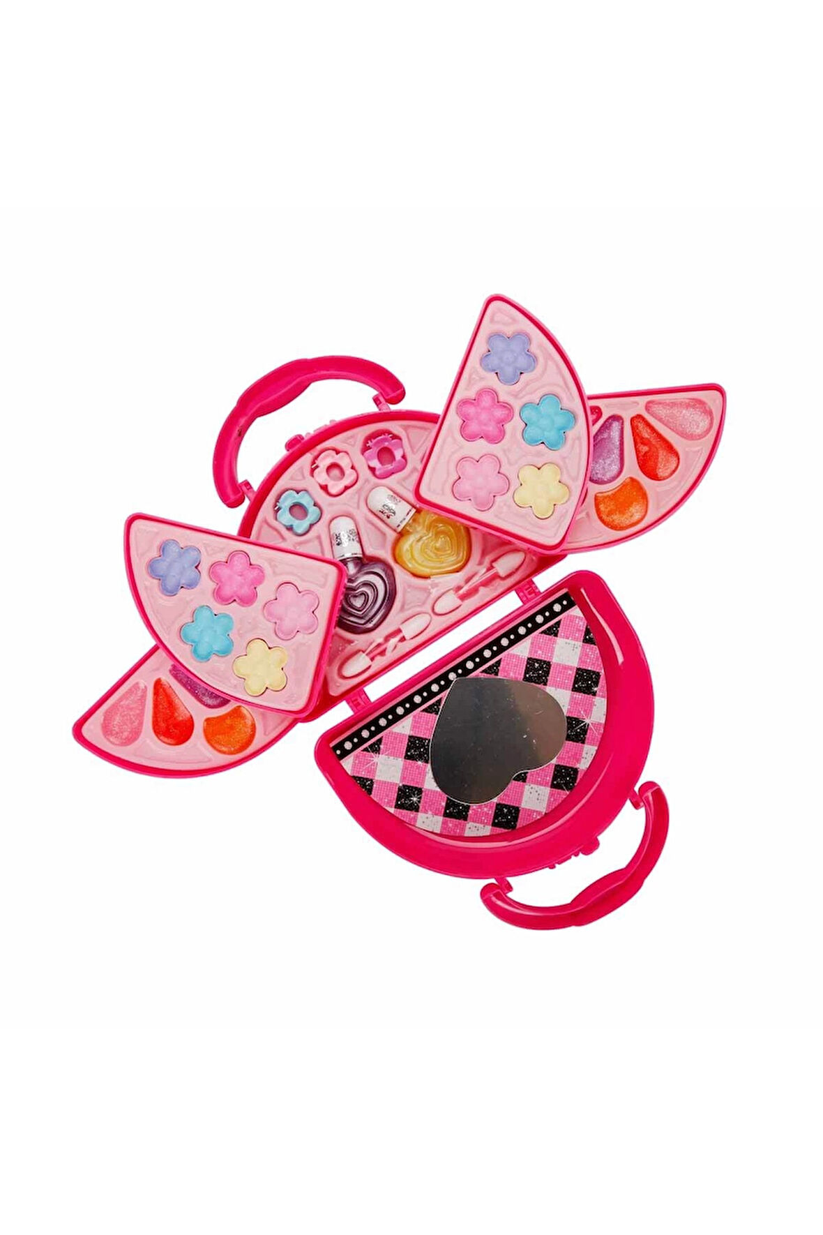 Kız Çocuk Oyuncak Erkek Çocuk Oyuncak Pretty Pinky 3 Katlı Pembe Çantalı Makyaj Seti Eğitici Oyuncak