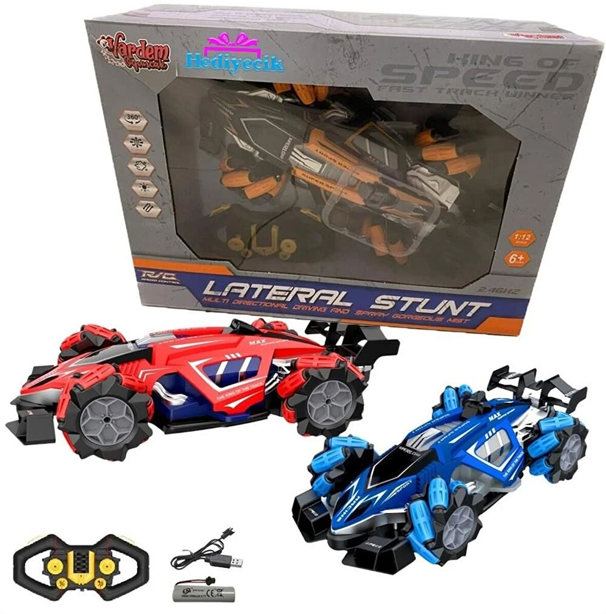 Eğlenceli Oyuncak UZAKTAN KUMANDALI ŞARJLI IŞIKLI 1:12 RALLY Kız Erkek Çocuk Eğitici Eğitici Oyunc