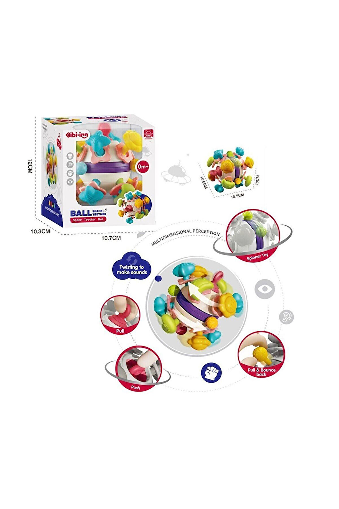 Kız Çocuk Oyuncak Erkek Çocuk Oyuncak BIB6034-Vardem 6 in 1 Diş Kaşıyıcılı Bebek Topu Eğitici Oyunca