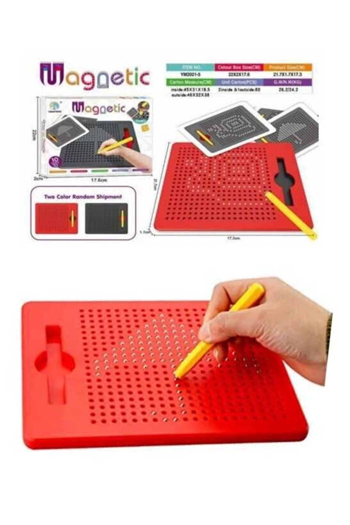 Kız Çocuk Oyuncak Erkek Çocuk Oyuncak YM2021-5 380 METAL TOPLU ÖRNEK KARTLI MAGNETİC BOARD K.Ç Eğiti