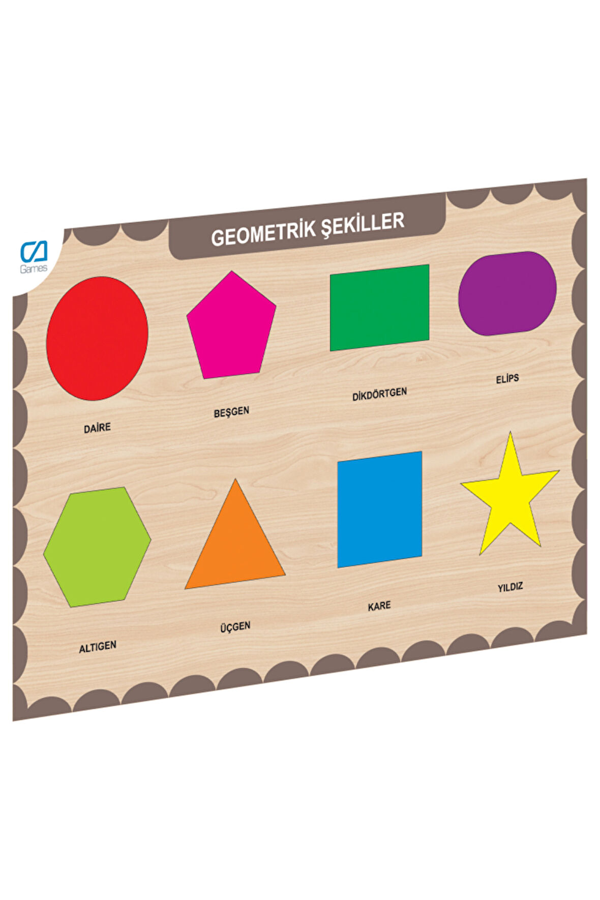 Kız Çocuk Oyuncak Erkek Çocuk Oyuncak CAAHS-3204 CA GAMES AHŞAP GEOMETRİK ŞEKİLLER BUL-TAK Eğitici O