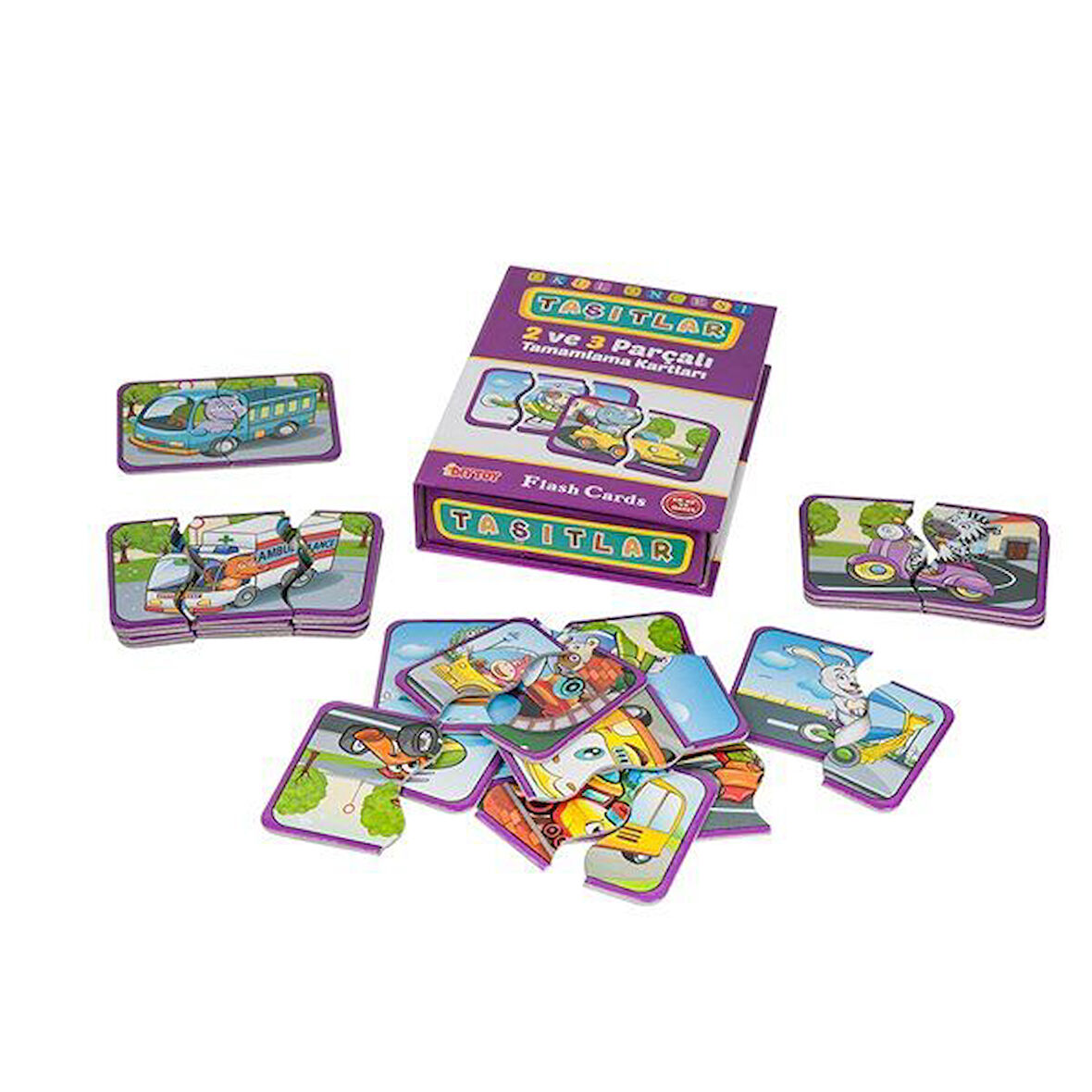 Öğretici Oyuncak 7192 DıyToy, Flash Cards - Taşıtlar / +18 ay Kız Erkek Çocuk Eğitici Eğitici Oyu