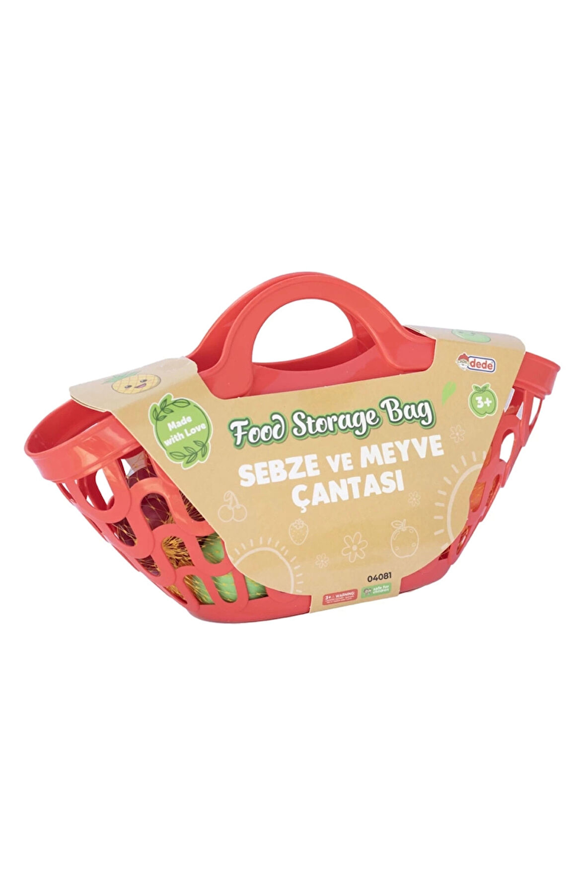 Kız Çocuk Oyuncak Erkek Çocuk Oyuncak 04081 SEBZE MEYVE ÇANTASI Eğitici Oyuncaklar