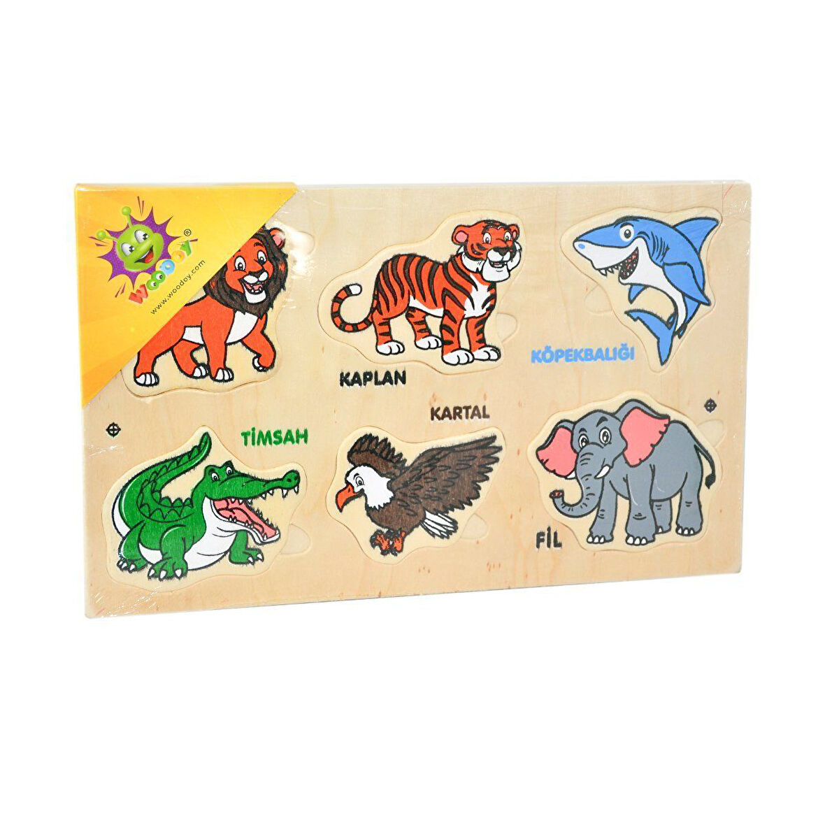 Kız Erkek Çocuk Oyuncak 111 Woodoy Yapboz Vahşi Hayvanlar Kız Erkek Çocuk Eğitici