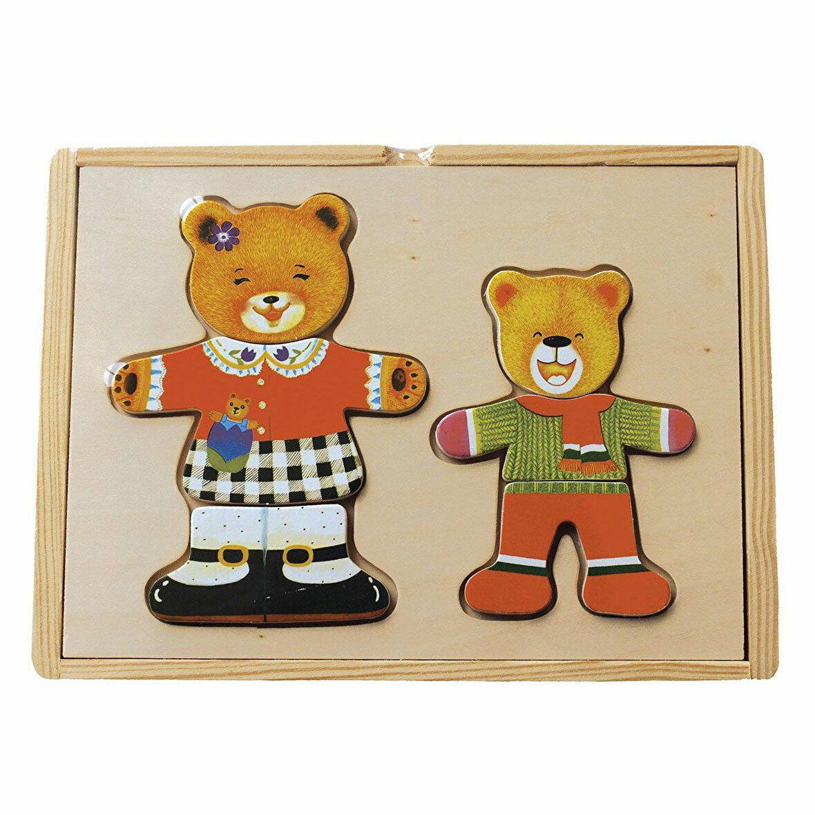 Öğretici Oyuncak CS-3528 Ayıcık Elbise Giydirme -Chiva Kız Erkek Çocuk Eğitici