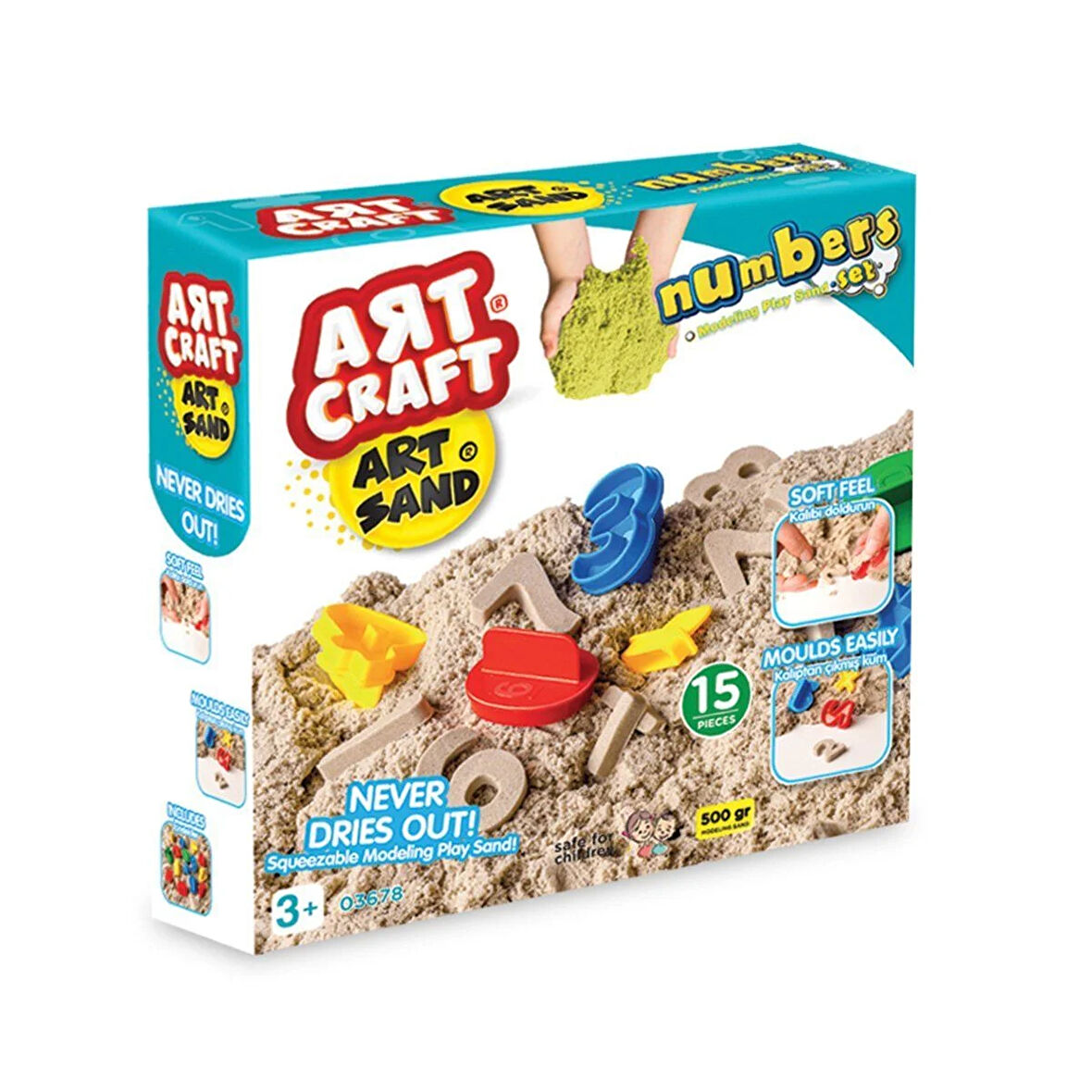 Eğlenceli Oyuncak 03678 Dede, ArtStand Numaralar Kum Seti 500gr Kız Erkek Çocuk Eğitici Eğitici Oy