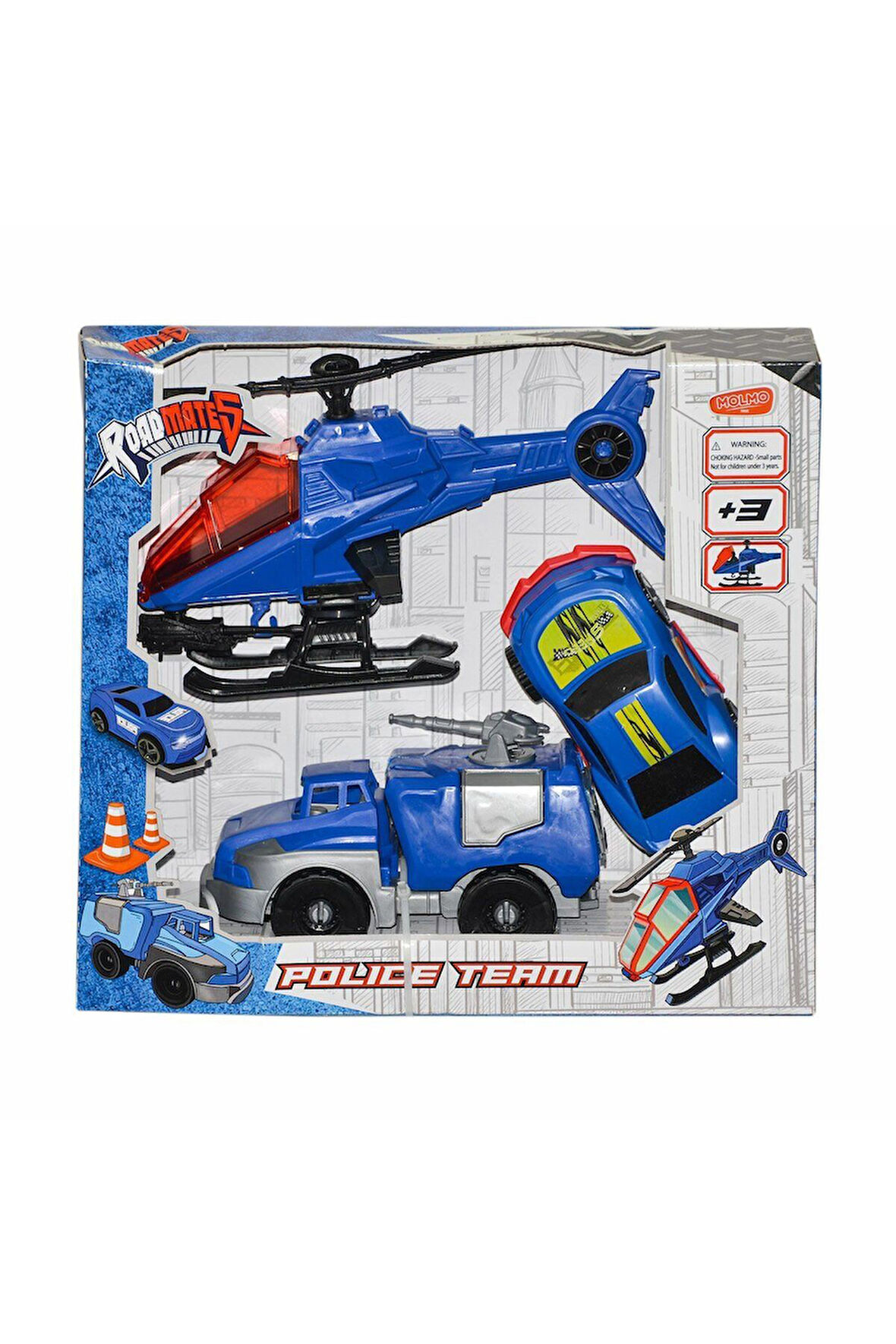Kız Çocuk Oyuncak Erkek Çocuk Oyuncak ML440 Roadmates 3'lü Aksiyon Polis Seti -Molmo Eğitici Oyuncak
