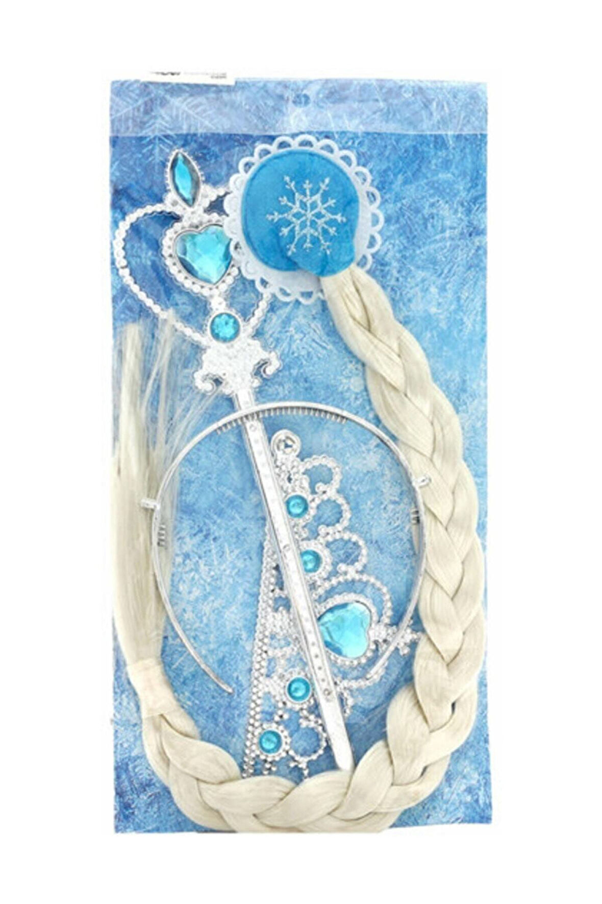 Eğitici Öğretici Çocuk Oyuncaklar Frozen Elsa Saç Taç ve Asa Seti